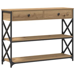 vidaXL Konsolės stalas artisano ąžuolo 100 x 28 x 75 cm