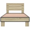 vidaXL Lovos rėmas, ąžuolo, 100x200cm, apdirbta mediena ir metalas