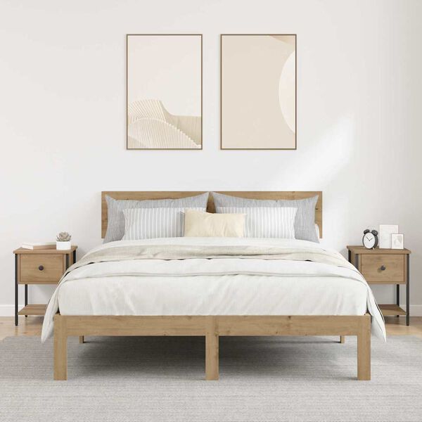 vidaXL Naktinis staliukas 2 pcs Amatininkų ąžuolas 34 x 35,5 x 45 cm