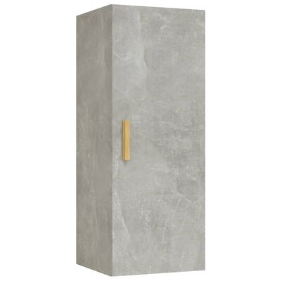 vidaXL Sieninė spintelė, betono pilka, 34,5x34x90cm, apdirbta mediena
