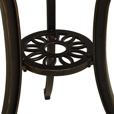 vidaXL Sodo staliukas, bronzinės spalvos, 62x62x65cm, lietas aliuminis