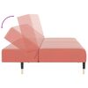 vidaXL Dvivietė sofa-lova, rožinės spalvos, aksomas