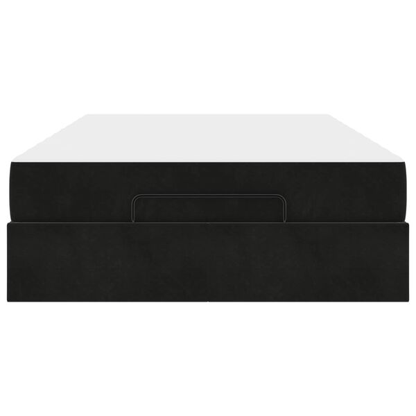 vidaXL Lovos rėmas su čiužiniu su čiužiniu 2 pcs Juoda Aksomas