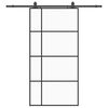 vidaXL Stumdomos durys su furnitūra, juodos, 102,5x205 cm, ESG stiklas