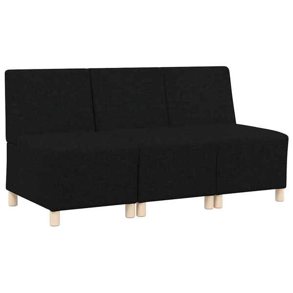 vidaXL Modulinis sofa vienetas be rankų 3 pcs Juoda 55 x 74 x 82 cm