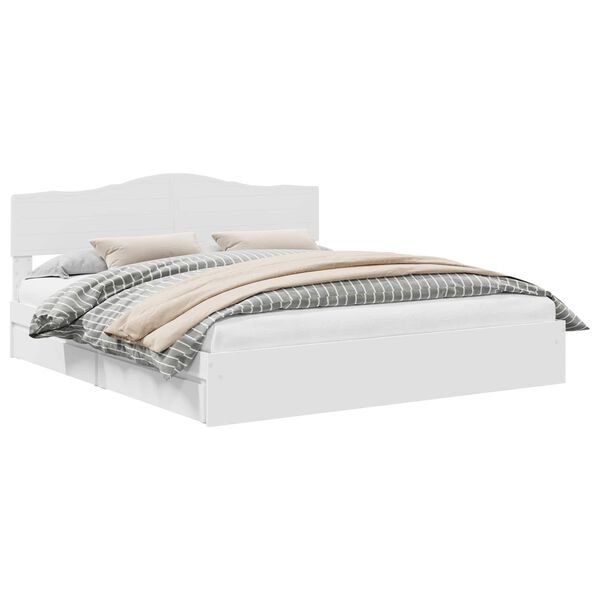 vidaXL Saugos lova su galvūgalio Balta 200 x 200 cm Apdirbta mediena