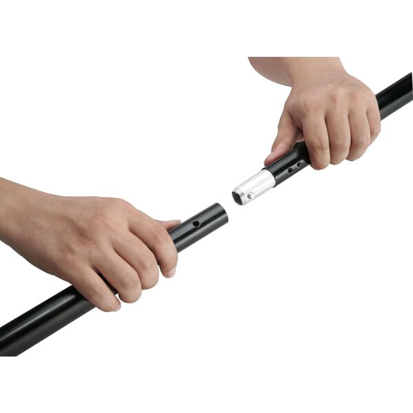 vidaXL Teleskopinė fono rėmo sistema + baltas fonas, 3 x 5 m