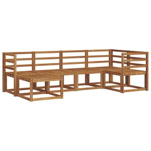 vidaXL Sofos komplektas su pagalve 6 pcs Natūrali ir &scaron;viesiai pilka