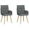 vidaXL Valgomojo kėdės 2 pcs Audinys Tamsiai pilka 60 x 56 x 96 cm