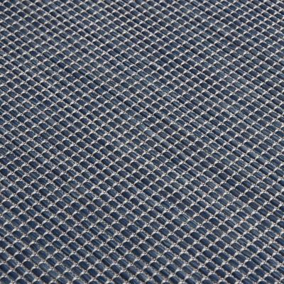vidaXL Lauko kilimėlis, mėlynos spalvos, 80x150cm, plokščio pynimo