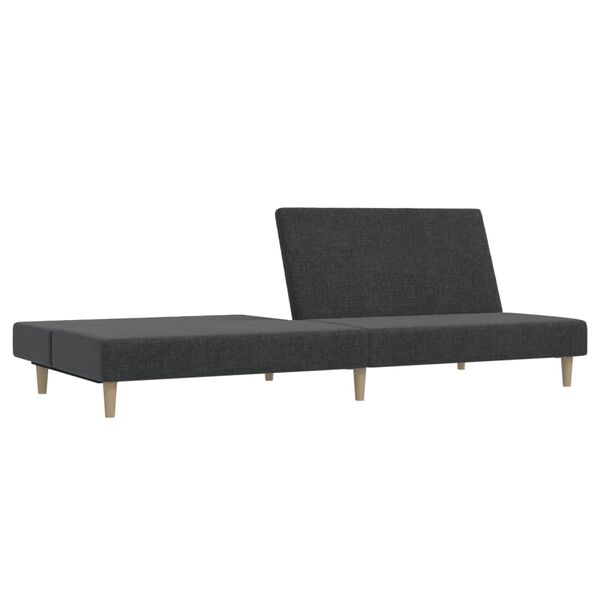 vidaXL Dvivietė sofa-lova, tamsiai pilkos spalvos, audinys