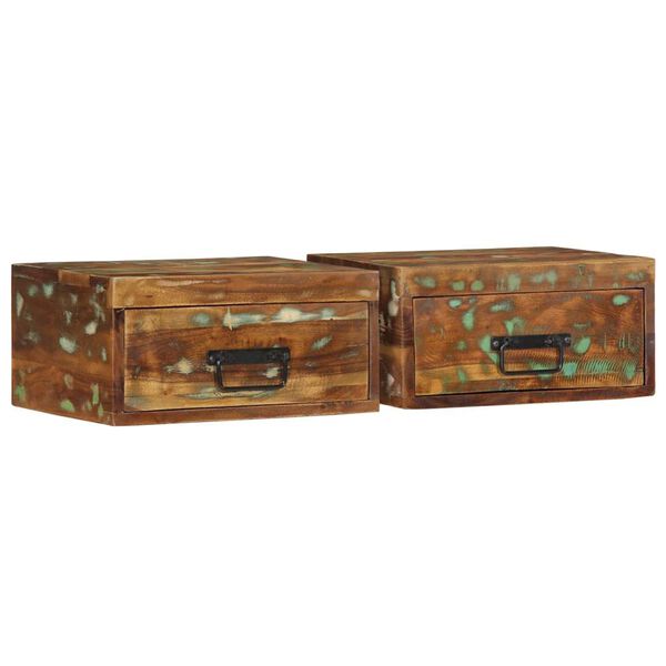 vidaXL Prie sienos montuojamos naktinės spintelės, 2vnt., mediena