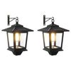 vidaXL Sieninė Lempa with LED Bulb 2 vnt. Juoda 19 x 14 x 25 cm