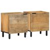 vidaXL Spintelės prie lovos 2 vnt Ruda 40x33x46 cm medžio masyvo mango