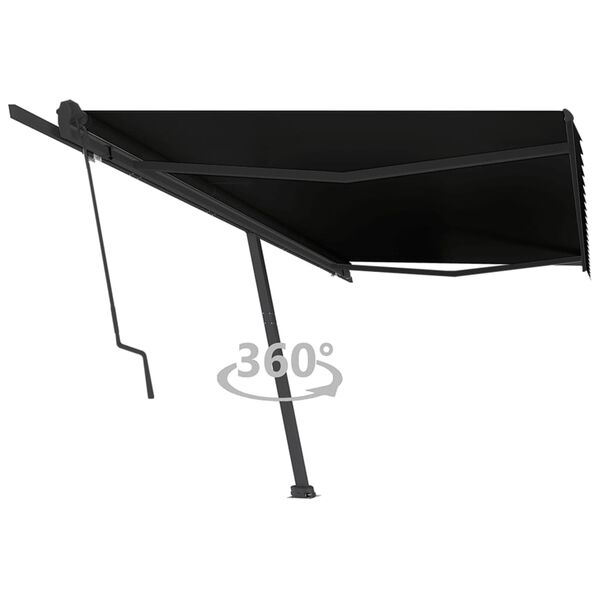 vidaXL Pastatoma automatinė markizė, antracito spalvos, 500x350cm