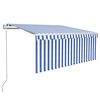 vidaXL Automatiniu būdu ištraukiama markizė, mėlyna ir balta, 3,5x2,5m