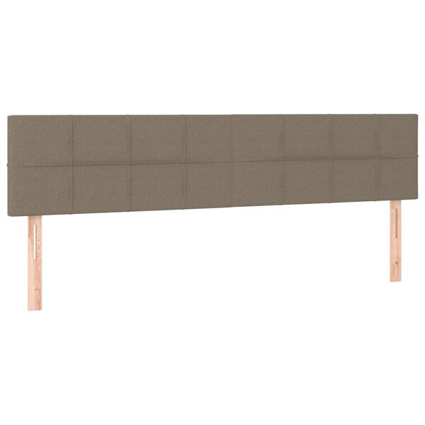 vidaXL Galvūgalis su LED, taupe spalvos, 160x5x78/88cm, audinys