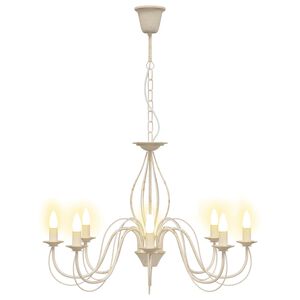vidaXL Reguliuojamas sietynas E14 Metalas Antikinė balta &Oslash; 78 x 101 cm