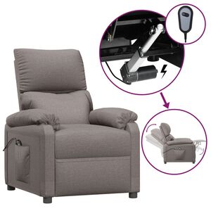 vidaXL Elektrinis atlo&scaron;iamas krėslas, taupe spalvos, audinys