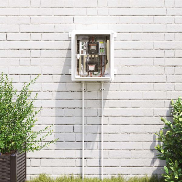 vidaXL Control Cabinet Pilka 30 x 16,5 x 35 cm ABS plastikas