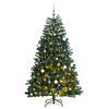 vidaXL Kalėdų eglutė su &scaron;arnyrinėmis &scaron;akomis/LED/žaisliukais, 180cm