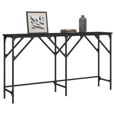 vidaXL Konsolinis staliukas, juodas, 140x29x75cm, apdirbta mediena