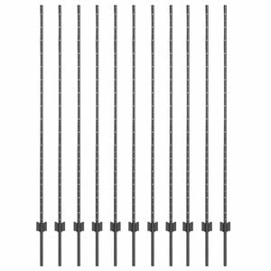 vidaXL Įmontuotas tvoros stulpas 11 vnt. Pilka 200 cm