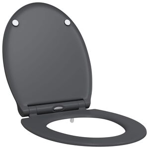 vidaXL Tualeto sėdynė Antracito 45,5 x 37,5 x 3,8 cm Duroplastas