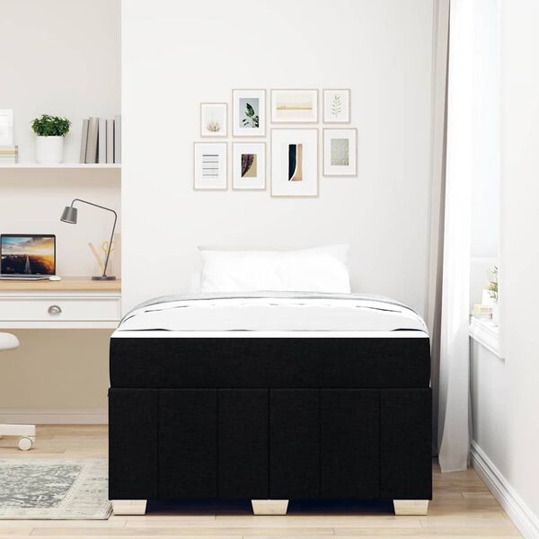 vidaXL Lovos rėmas su čiužiniu Juoda 120 x 200 cm audinys