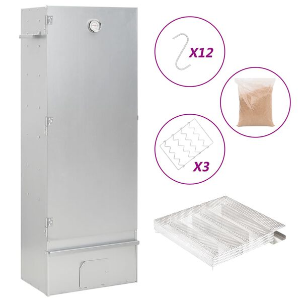 vidaXL Krosnis-rūkykla su &scaron;alto rūkymo generatoriumi, plienas