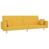 vidaXL Dvivietė sofa-lova su pakoja, geltonos spalvos, audinys