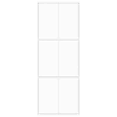 vidaXL Stumdomos durys, baltos, 76x205cm, grūdintas stiklas/aliuminis