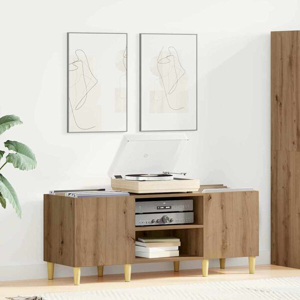 vidaXL Plok&scaron;telių spintelė Amatininkų ąžuolas 121 x 38 x 48 cm