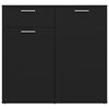 vidaXL Šoninė spintelė, juodos spalvos, 80x36x75cm, MDP