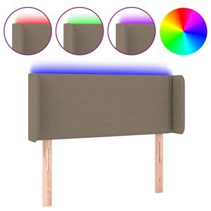 vidaXL Galvūgalis su LED, taupe spalvos, 93x16x78/88cm, audinys