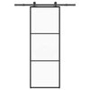 vidaXL Stumdomos durys su įrangos rinkiniu, 76x205cm, ESG ir aliuminis