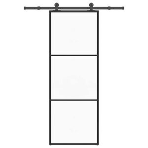 vidaXL Stumdomos durys su įrangos rinkiniu, 76x205cm, ESG ir aliuminis