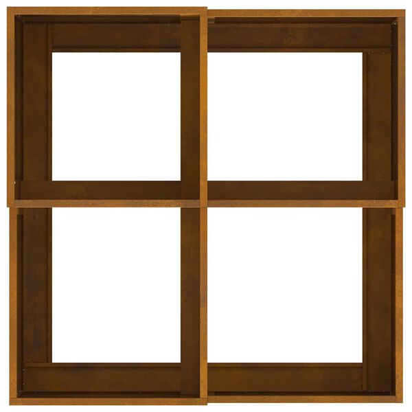 vidaXL Sodo vazonas Rūdijanti 100 x 100 x 48 cm