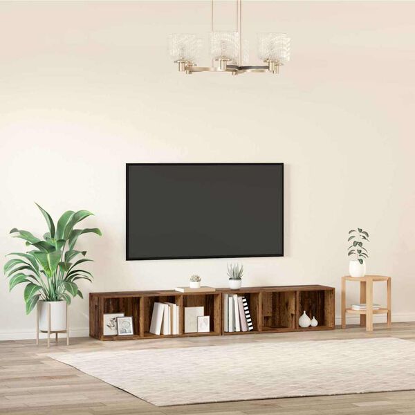 vidaXL TV spintelių komplektas 2 pcs Senovinis medis 37 x 35 x 107cm