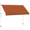 vidaXL Rankiniu būdu i&scaron;traukiama markizė, oranžinė ir ruda, 350cm