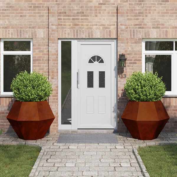 vidaXL Lovelis 2 pcs Rūdijanti 100 x 100 x 80 cm