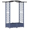 vidaXL Pakeltas lovas su trelėmis ir stogu Pilka 124 x 40 x 123 cm PP