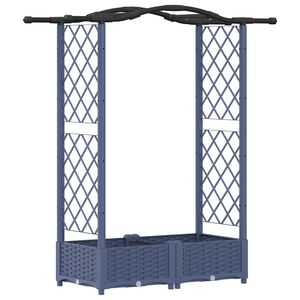 vidaXL Pakeltas lovas su trelėmis ir stogu Pilka 124 x 40 x 123 cm PP