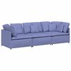 vidaXL Modulinė sofa su pagalvėlėmis, audinys, džinso mėlyna