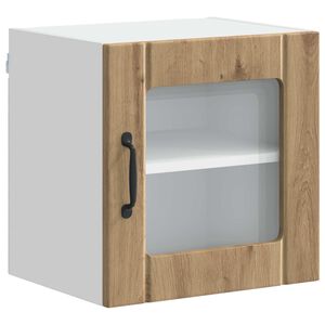 vidaXL Sieninis stiklinis kabinetas LUCCA 2 pcs Artisano ąžuolo