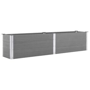 vidaXL Sodo lovelis, pilkas, 250x50x54cm, WPC, auk&scaron;tas