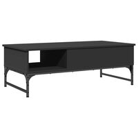 vidaXL Kavos staliukas, juodas, 100x50x35cm, apdirbta mediena/metalas