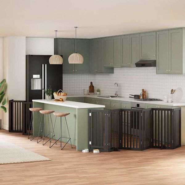 vidaXL Varteliai &scaron;unims su durimis, 12 segmentų, juodi, 600cm, tuopa