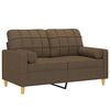 vidaXL Dvivietė sofa su pagalvėmis, ruda, 120cm, audinys