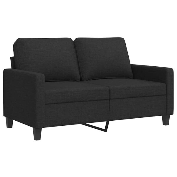 vidaXL Dvivietė sofa, juodos spalvos, 120cm, audinys